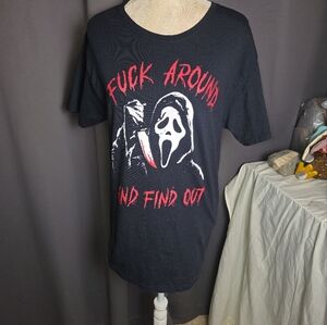 Ghost Face Scream Tee Horror Movie Shirt M Black‎ Graphic Halloween Slasher Punk